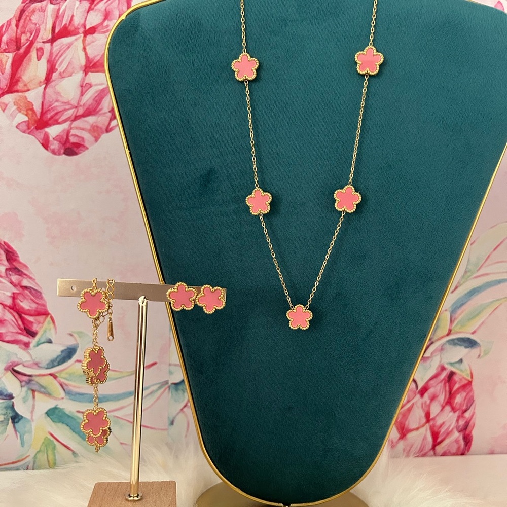 14k Gold plated Clover set